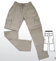 Calça Cargo Vira Bermuda Meio Cós com Zíper