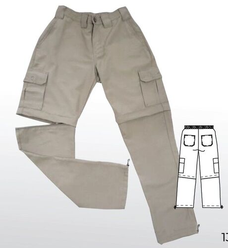 Calça Cargo Vira Bermuda Meio Cós com Zíper